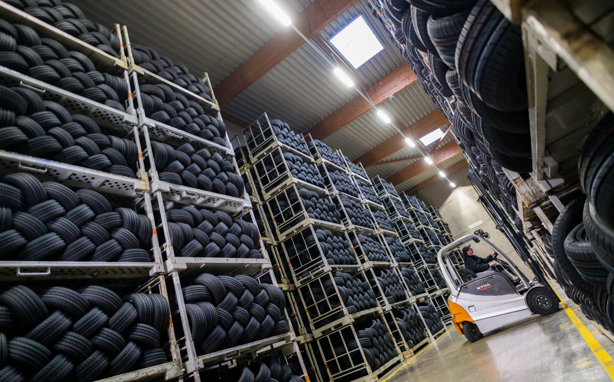 Warehouse with tires