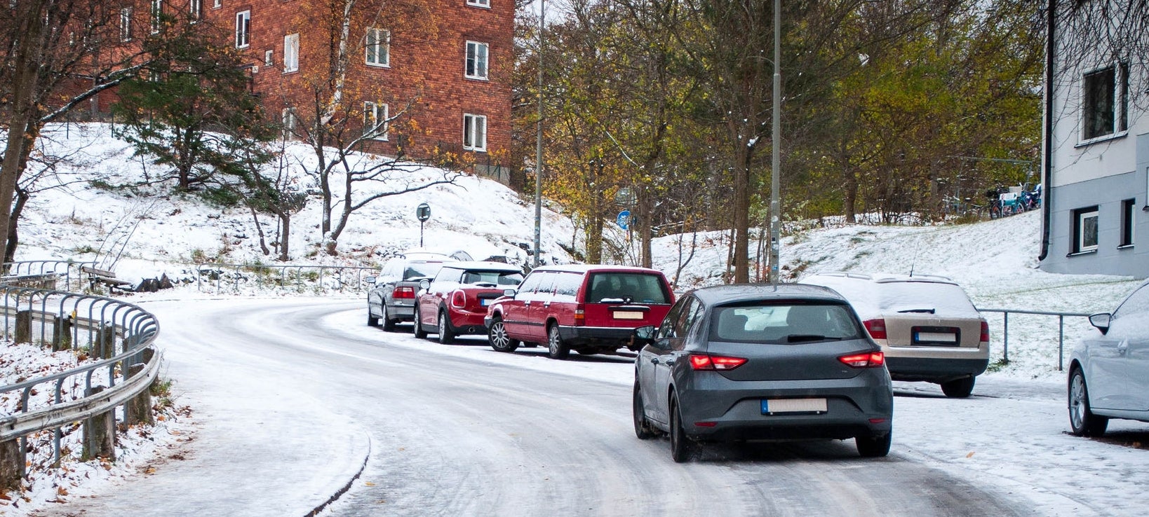 The car on the winter road