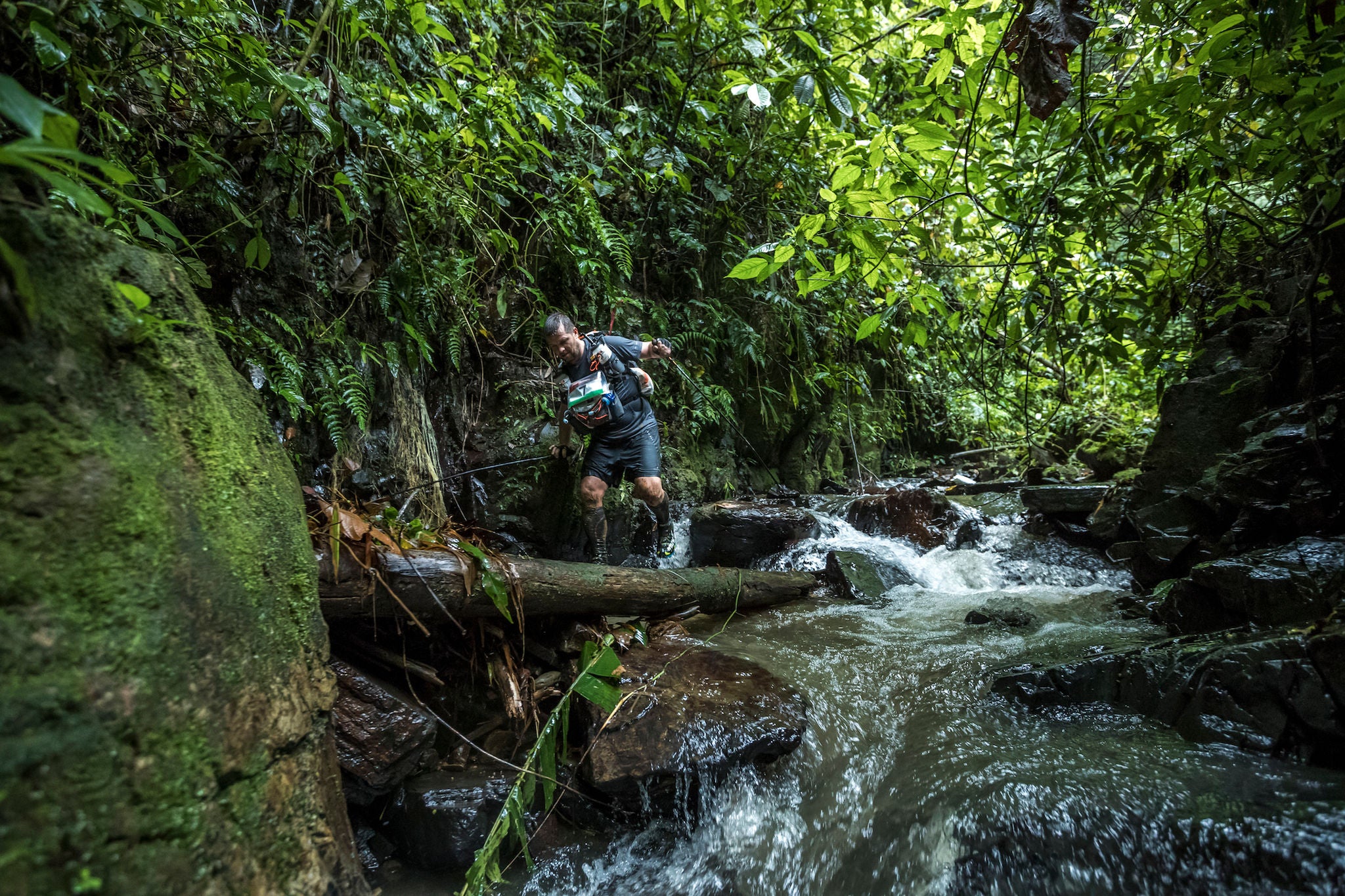 Not exactly what you’d expect from a classic marathon: Competitors in the Jungle Marathon in Brazil. 