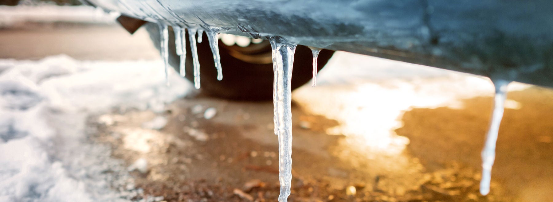 Car with icicles