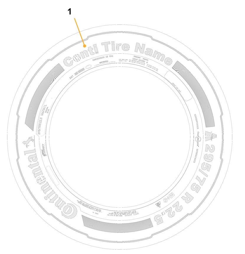 Diagram of the Product Name marking on Continental Truck Tires.