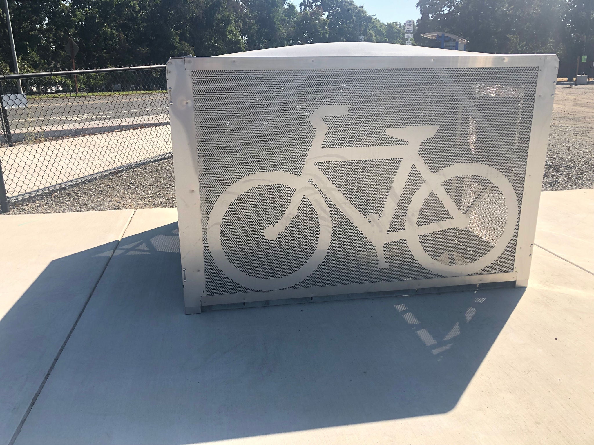 Storage bin for bikes at the train station