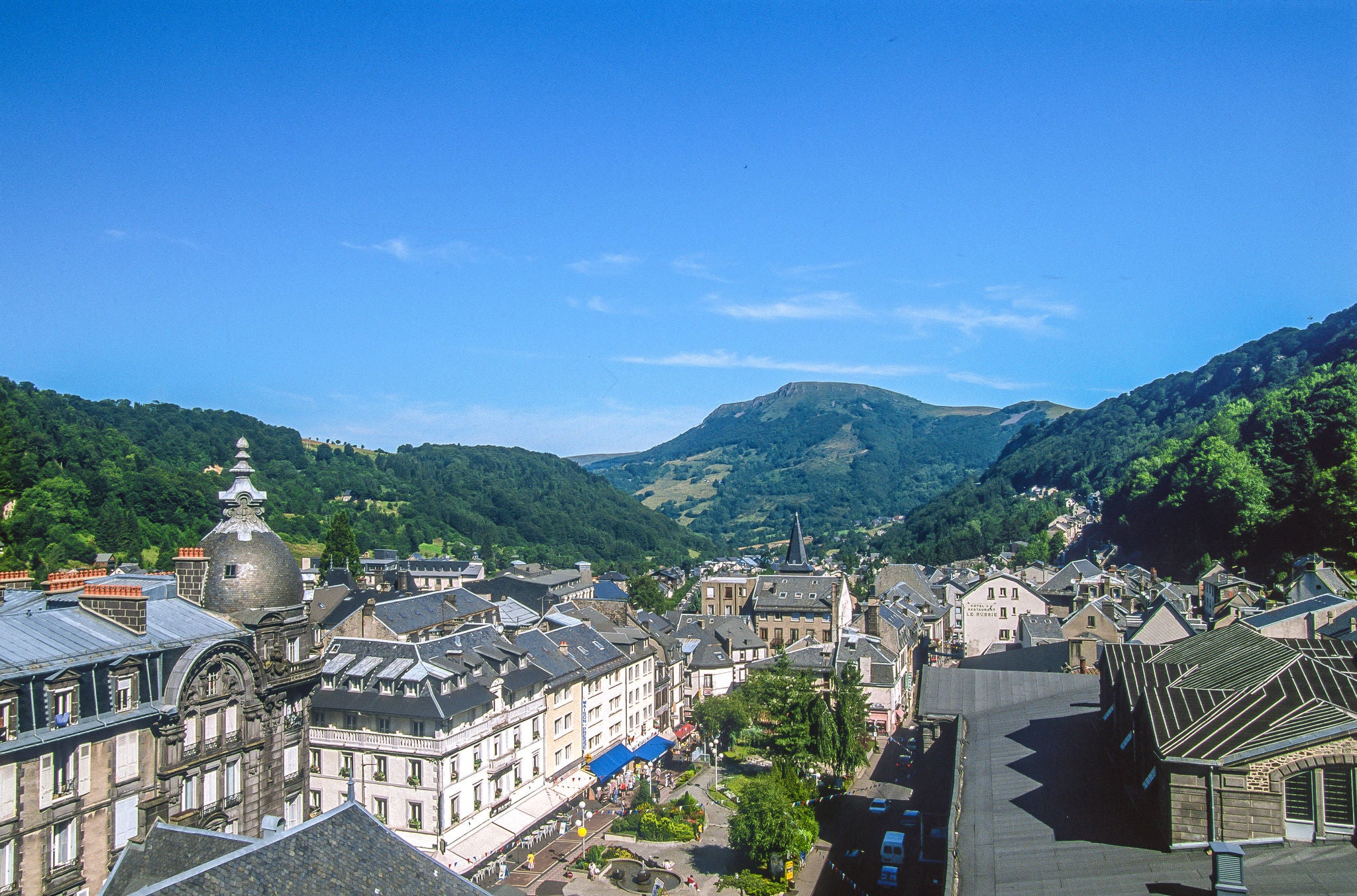 View of Puy de Dome from small village