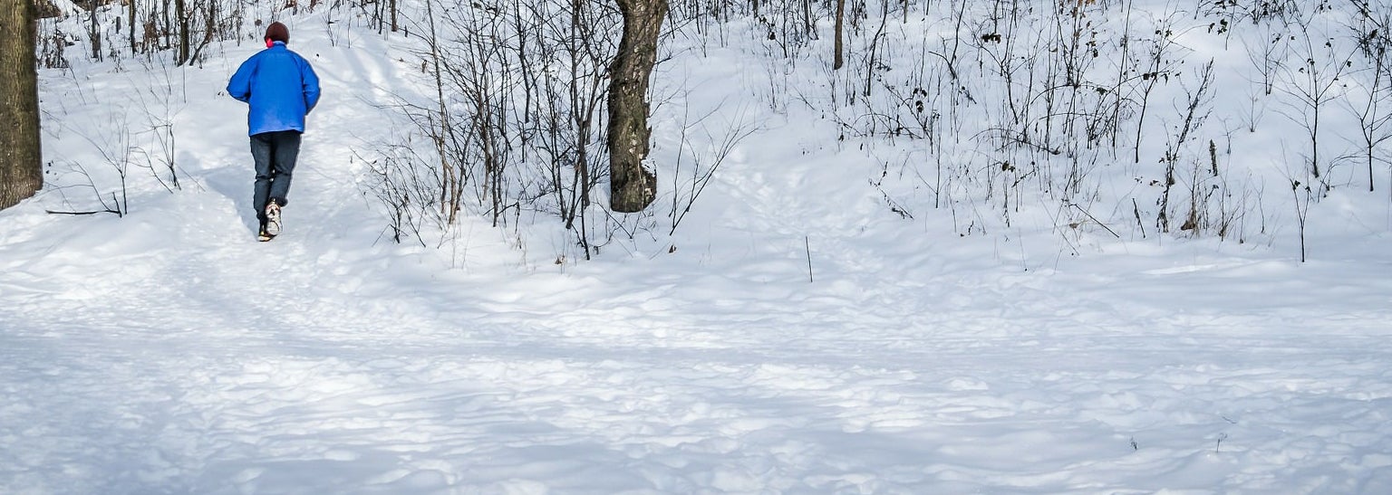 man running on winter